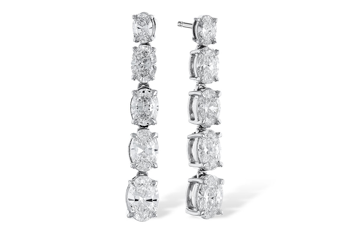 K283-25296: EARRINGS 1.90 TW OVAL DIAMONDS